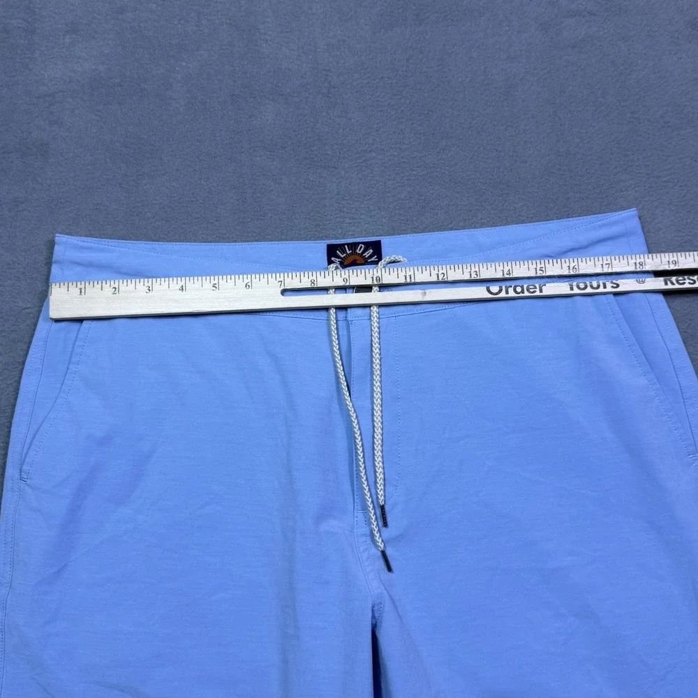 Faherty Shorts Mens 35 Baby Blue All Day Shorts Drawstring Athleisure Golf